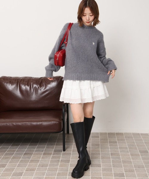 U.S. POLO ASSN.（ユーエスポロアッスン）の「【U.S. POLO ASSN./ユーエスポロアッスン】別注 刺繍ロゴ クルーネックセーター（ニット/セーター・レディース・オフホワイト/グレー/レッド/ピンク/ネイビー・M/L/S）」の10枚目の写真