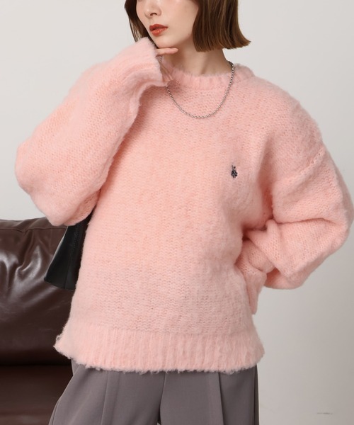 U.S. POLO ASSN.（ユーエスポロアッスン）の「【U.S. POLO ASSN./ユーエスポロアッスン】別注 刺繍ロゴ クルーネックセーター（ニット/セーター・レディース・オフホワイト/グレー/レッド/ピンク/ネイビー・M/L/S）」の17枚目の写真