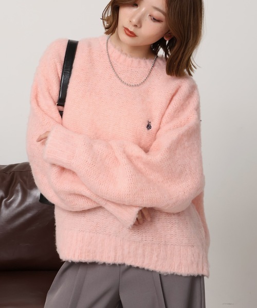 U.S. POLO ASSN.（ユーエスポロアッスン）の「【U.S. POLO ASSN./ユーエスポロアッスン】別注 刺繍ロゴ クルーネックセーター（ニット/セーター・レディース・オフホワイト/グレー/レッド/ピンク/ネイビー・M/L/S）」の19枚目の写真