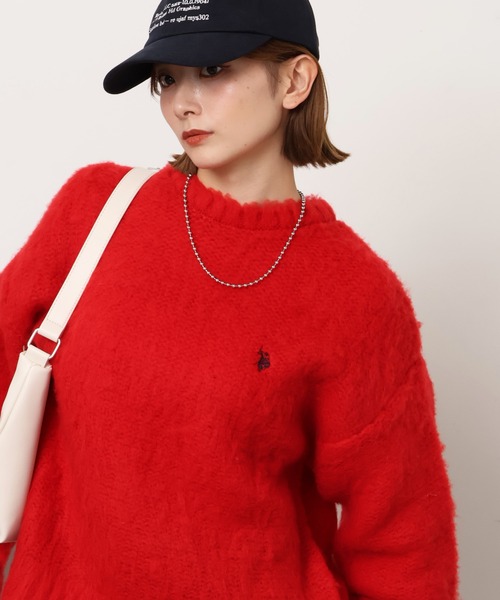 U.S. POLO ASSN.（ユーエスポロアッスン）の「【U.S. POLO ASSN./ユーエスポロアッスン】別注 刺繍ロゴ クルーネックセーター（ニット/セーター・レディース・オフホワイト/グレー/レッド/ピンク/ネイビー・M/L/S）」の22枚目の写真