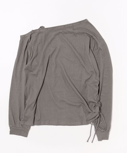 Never mind the XU（ネバーマインドザエックスユー）の「【Never mind the XU】one shoulder long sleeve / 【ネバーマインド ザ エックスユー】ワンショルダー長袖トップス  <着用動画あり>（Tシャツ/カットソー・レディース・ホワイト/グレー・ONE SIZE）」の16枚目の写真