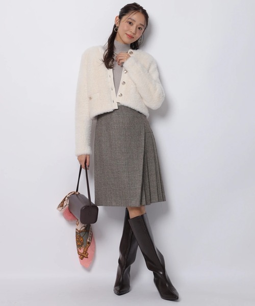 ファーリージャケットライクカーデ（ニット/セーター）｜JUSGLITTY