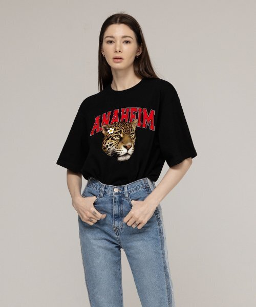 GRAVER（グレーバー）の「[UNISEX]エナハイムリアルレオパードバンファルティ_ブラック（Tシャツ/カットソー・レディース・ブラック・MEDIUM/SMALL/X-LARGE/LARGE）」の3枚目の写真