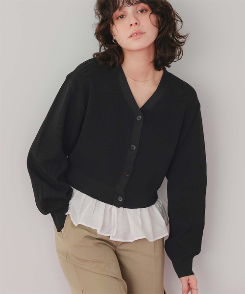 titivate（ティティベイト）の「フリルヘムドッキングニット（ニット/セーター・レディース・ライトベージュ/ブラック/ネイビー/ホワイト系その他・L/M/S）」の19枚目の写真