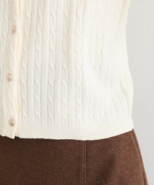 レイヤード風衿付きケーブルカーディガン（カーディガン/ボレロ