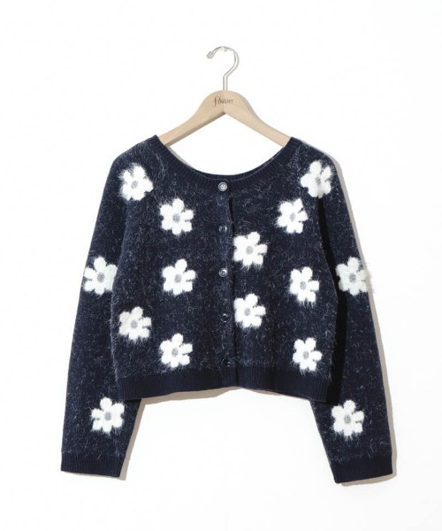 flower(フラワー)の「フラッフィーフラワーニット(ニット/セーター・レディース・ベージュ/ネイビー・FREE)」の19枚目の写真