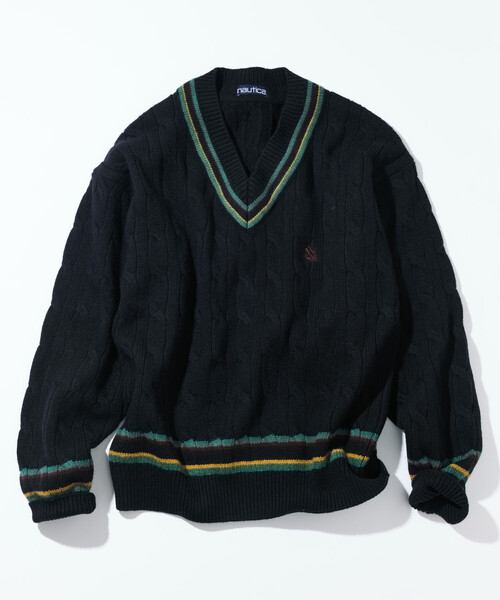 NAUTICA（ノーティカ）の「NAUTICA/ノーティカ ヴィンテージライク ケーブル編み チルデン ニット（ニット/セーター・メンズ・オフホワイト/ブラック・LARGE/MEDIUM/X-LARGE）」の13枚目の写真