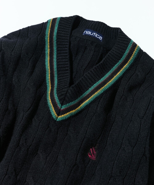 NAUTICA（ノーティカ）の「NAUTICA/ノーティカ ヴィンテージライク ケーブル編み チルデン ニット（ニット/セーター・メンズ・オフホワイト/ブラック・LARGE/MEDIUM/X-LARGE）」の12枚目の写真