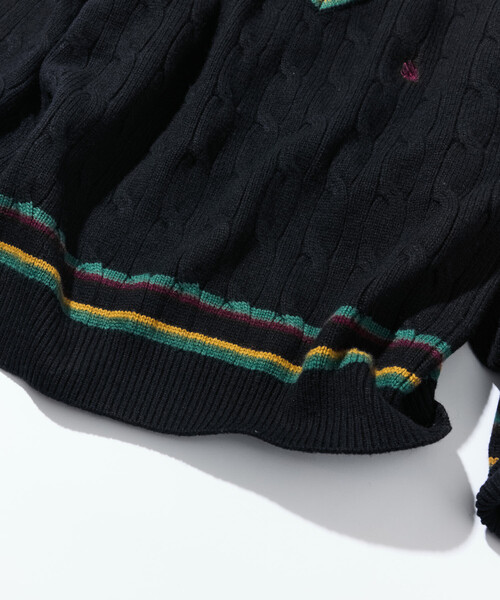 NAUTICA（ノーティカ）の「NAUTICA/ノーティカ ヴィンテージライク ケーブル編み チルデン ニット（ニット/セーター・メンズ・オフホワイト/ブラック・LARGE/MEDIUM/X-LARGE）」の8枚目の写真