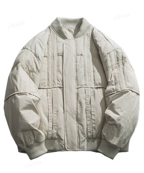 Dalfwin（ダールフィン）の「韓国ファッション 切替デザイン中綿入りブルゾン（ブルゾン・レディース・オフホワイト/ブラック・FREE）」の12枚目の写真