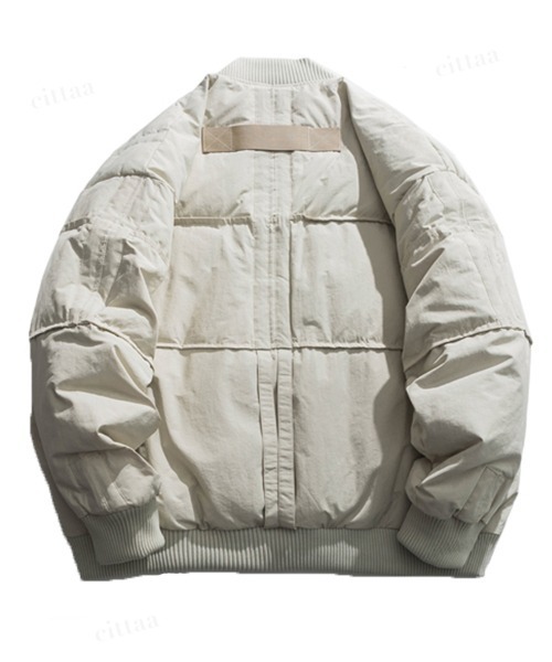 Dalfwin（ダールフィン）の「韓国ファッション 切替デザイン中綿入りブルゾン（ブルゾン・レディース・オフホワイト/ブラック・FREE）」の13枚目の写真