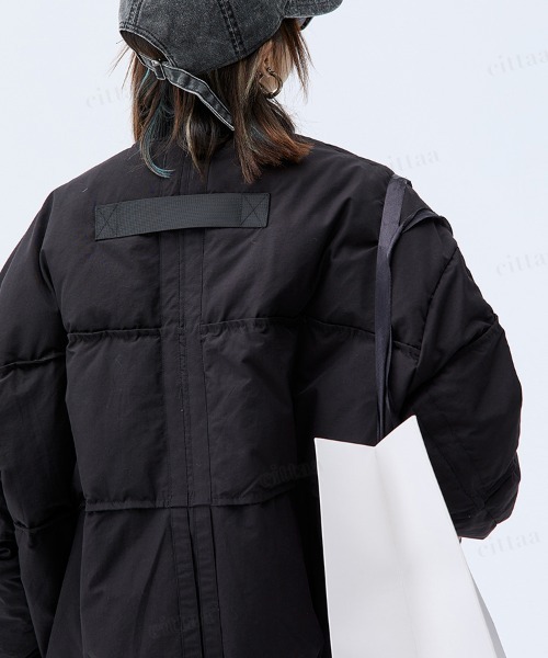 Dalfwin（ダールフィン）の「韓国ファッション 切替デザイン中綿入りブルゾン（ブルゾン・レディース・オフホワイト/ブラック・FREE）」の18枚目の写真