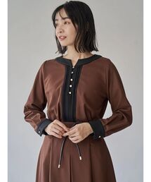 TONAL | ウォームツイルバイカラーピンタックブラウス(シャツ/ブラウス)