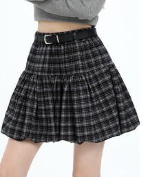 CERCA（チェルカ）の「Nia(ニア)/【ベルト付属】チェック柄バルーンスカート（スカート）」