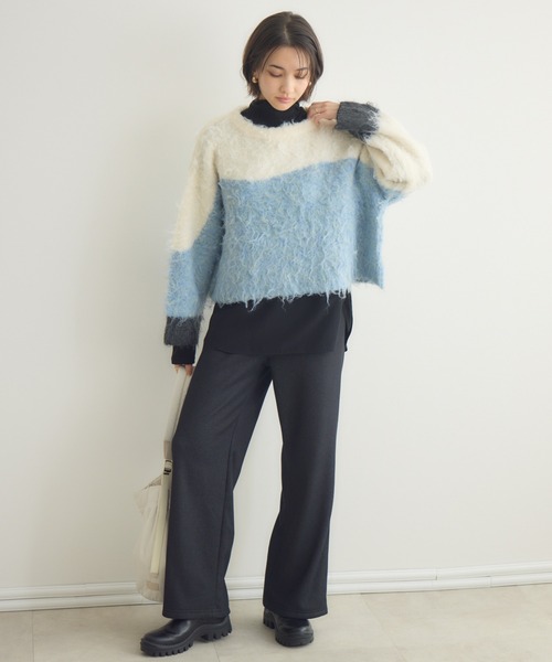 KATHARINE ROSS（キャサリンロス）の「【PILLINI/ピリーニ】ウェーブシャギーコンパクトプルオーバー（ニット/セーター・レディース・モカ/アイボリー・FREE）」の3枚目の写真