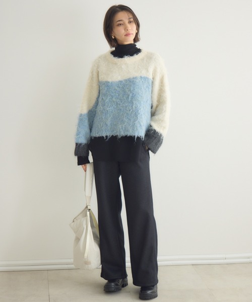 KATHARINE ROSS（キャサリンロス）の「【PILLINI/ピリーニ】ウェーブシャギーコンパクトプルオーバー（ニット/セーター・レディース・モカ/アイボリー・FREE）」の4枚目の写真