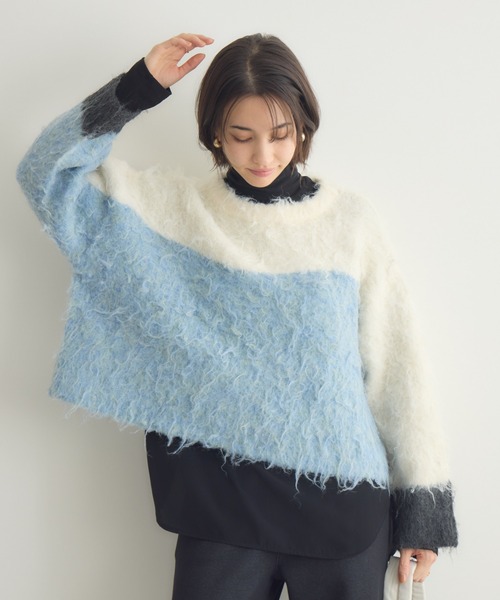 KATHARINE ROSS（キャサリンロス）の「【PILLINI/ピリーニ】ウェーブシャギーコンパクトプルオーバー（ニット/セーター・レディース・モカ/アイボリー・FREE）」の8枚目の写真