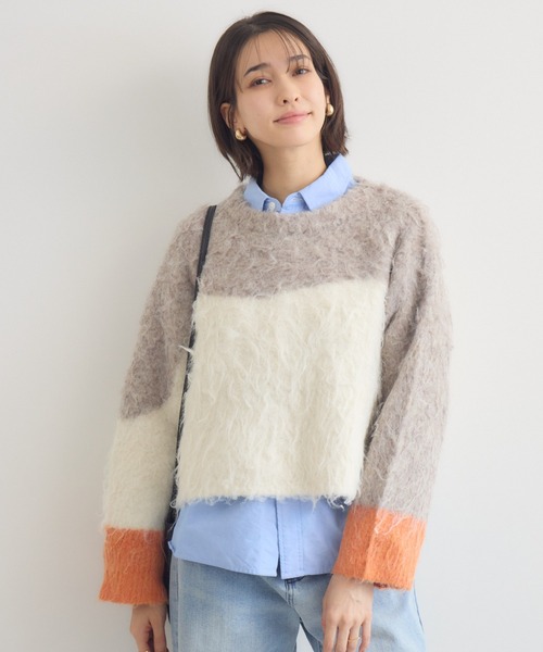 KATHARINE ROSS（キャサリンロス）の「【PILLINI/ピリーニ】ウェーブシャギーコンパクトプルオーバー（ニット/セーター・レディース・モカ/アイボリー・FREE）」の15枚目の写真