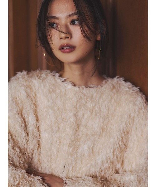 anuans（アニュアンス）の「ファンシーフェザーコンパクトカーデジャケット（テーラードジャケット・レディース・アイボリー/モカ・SMALL/MEDIUM）」の12枚目の写真