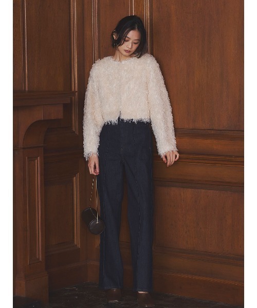 anuans（アニュアンス）の「ファンシーフェザーコンパクトカーデジャケット（テーラードジャケット・レディース・アイボリー/モカ・SMALL/MEDIUM）」の16枚目の写真