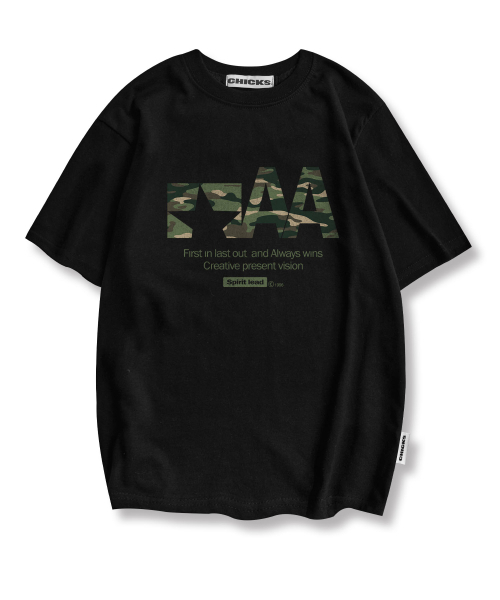 CHICKS（チックス）の「オールウェイズカモ半袖Tシャツブラック（Tシャツ/カットソー・レディース・ブラック・FREE）」の2枚目の写真