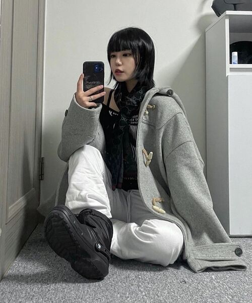 MAINBOOTH（メインブース）の「[ウール90%]オーバーサイズダッフルコート(アイボリー)（チェスターコート・レディース・その他・2/3）」の7枚目の写真