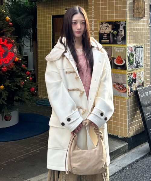 MAINBOOTH（メインブース）の「[ウール90%]オーバーサイズダッフルコート(アイボリー)（チェスターコート・レディース・その他・2/3）」の5枚目の写真