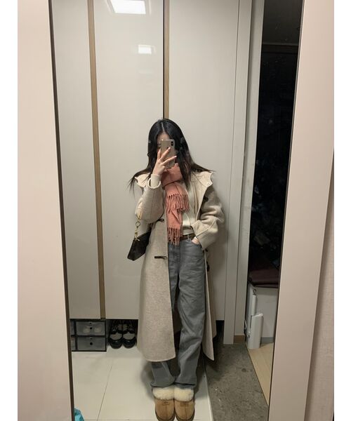 MAINBOOTH（メインブース）の「[ウール90%]オーバーサイズダッフルコート(アイボリー)（チェスターコート・レディース・その他・2/3）」の2枚目の写真