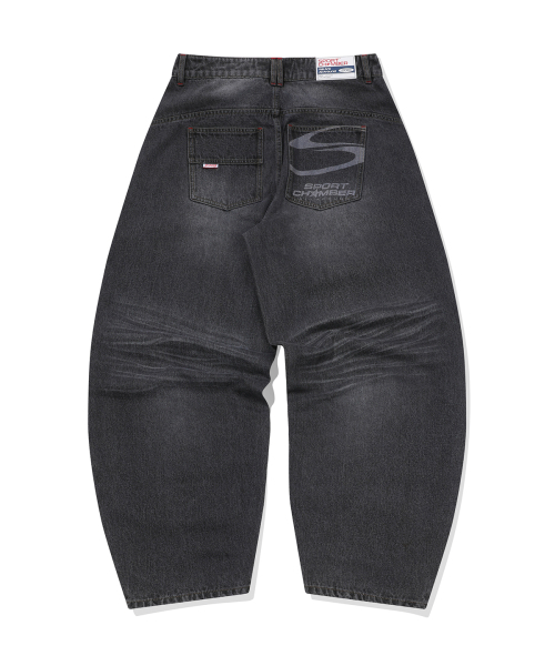 SPORT CHAMBER（スポーツチャンバー）の「[コカコーラ] バルーンデニムパンツ(ブラック)（デニムパンツ・レディース・その他・1/2/3）」の3枚目の写真