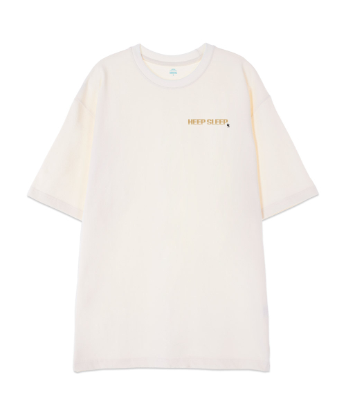 ASTRAL PROJECTION（アストラルプロジェクション）の「[オーバーサイズ]キップスリップ 13番手コットンラウンドネック半袖Tシャツ_アイボリー（Tシャツ/カットソー・メンズ・その他・LARGE/MEDIUM/XX-LARGE）」の2枚目の写真