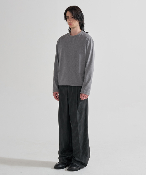 JUAN HOMME(ジュアンオム)の「ピンストライプワイドトラウザー(チャコール)(スラックス・メンズ・チャコール・SMALL/MEDIUM/LARGE)」の5枚目の写真
