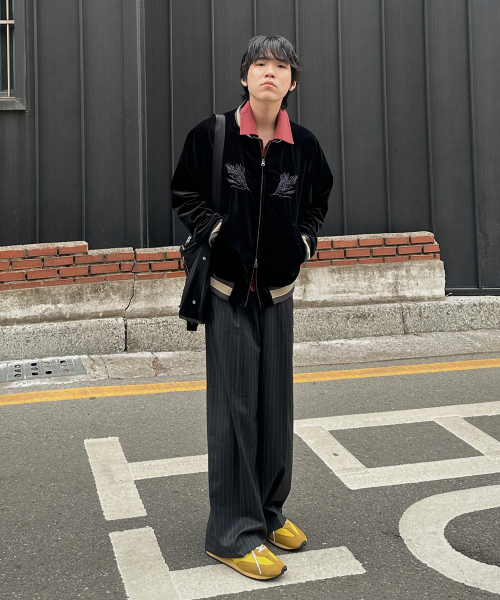 JUAN HOMME(ジュアンオム)の「ピンストライプワイドトラウザー(チャコール)(スラックス・メンズ・チャコール・SMALL/MEDIUM/LARGE)」の19枚目の写真