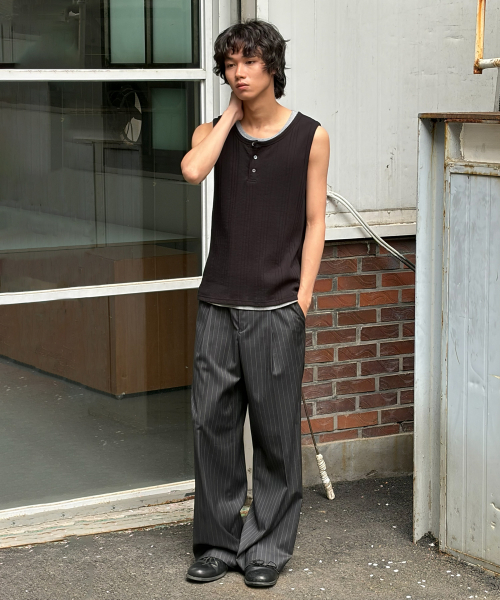 JUAN HOMME(ジュアンオム)の「ピンストライプワイドトラウザー(チャコール)(スラックス・メンズ・チャコール・SMALL/MEDIUM/LARGE)」の18枚目の写真