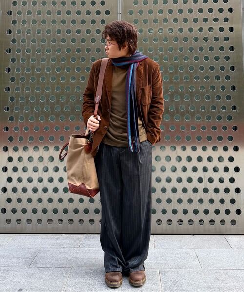 JUAN HOMME(ジュアンオム)の「ピンストライプワイドトラウザー(チャコール)(スラックス・メンズ・チャコール・SMALL/MEDIUM/LARGE)」の20枚目の写真