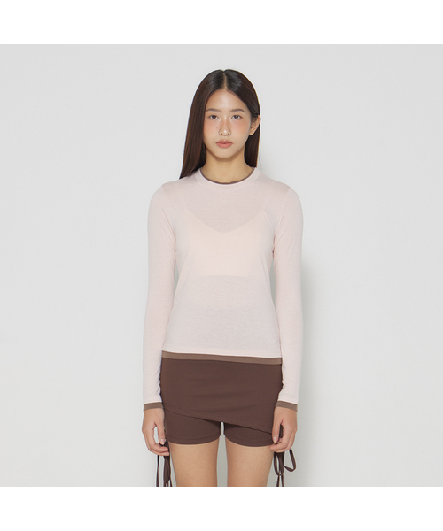 DEARSTALKER(ディアストーカー)の「D. BASIC DOUBLE LAYERED T - 3 COLOR(Tシャツ/カットソー・レディース・グレー/ブラック/PINK・FREE)」の1枚目の写真