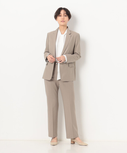 K.T KIYOKO TAKASE（キヨコタカセ）の「〔 Sサイズ 〕 ２ＷＡＹストレッチフラノ スタンドテーラードジャケット（テーラードジャケット・レディース・ブラック/ベージュ・5号）」の4枚目の写真