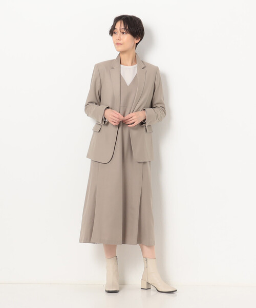 K.T KIYOKO TAKASE（キヨコタカセ）の「〔 Sサイズ 〕 ２ＷＡＹストレッチフラノ スタンドテーラードジャケット（テーラードジャケット・レディース・ブラック/ベージュ・5号）」の5枚目の写真