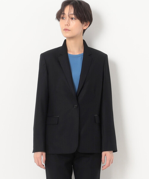 K.T KIYOKO TAKASE（キヨコタカセ）の「〔 Sサイズ 〕 ２ＷＡＹストレッチフラノ スタンドテーラードジャケット（テーラードジャケット・レディース・ブラック/ベージュ・5号）」の8枚目の写真