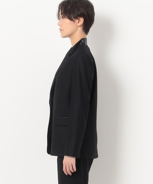 K.T KIYOKO TAKASE（キヨコタカセ）の「〔 Sサイズ 〕 ２ＷＡＹストレッチフラノ スタンドテーラードジャケット（テーラードジャケット・レディース・ブラック/ベージュ・5号）」の9枚目の写真