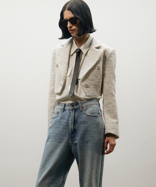 UNTAGE（アンテージ）の「ブークレツイードクロップスパンジャケット[ホワイト(WOMAN)]_UTO-FB08（テーラードジャケット・レディース・その他・SMALL/MEDIUM）」の3枚目の写真