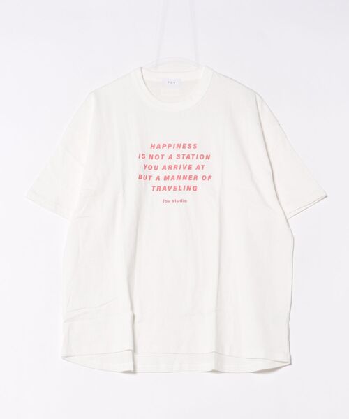 FOV(フォブ)の「フォブ HAPPINESS Tシャツ(Tシャツ/カットソー・レディース・ブラック/ホワイト/ベージュ系その他・F)」の1枚目の写真