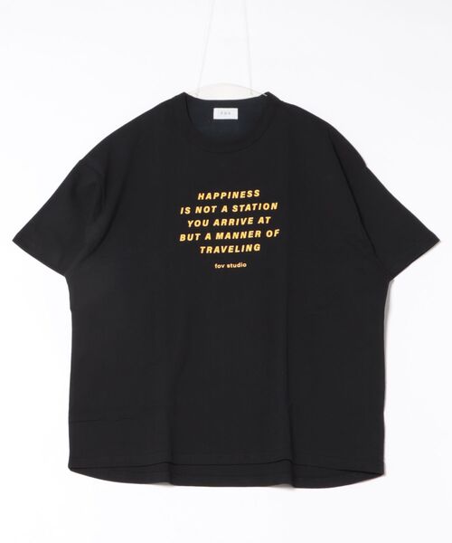 FOV(フォブ)の「フォブ HAPPINESS Tシャツ(Tシャツ/カットソー・レディース・ブラック/ホワイト/ベージュ系その他・F)」の2枚目の写真