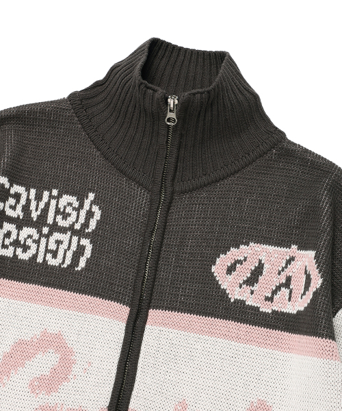 Cavish(カビシ)の「RACING TEAM KNIT ZIP UP CHARCOAL(CV2EFUK682A)(カーディガン/ボレロ・レディース・チャコール・SMALL/MEDIUM/LARGE)」の3枚目の写真