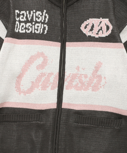 Cavish(カビシ)の「RACING TEAM KNIT ZIP UP CHARCOAL(CV2EFUK682A)(カーディガン/ボレロ・レディース・チャコール・SMALL/MEDIUM/LARGE)」の4枚目の写真