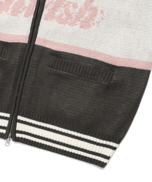 Cavish(カビシ)の「RACING TEAM KNIT ZIP UP CHARCOAL(CV2EFUK682A)(カーディガン/ボレロ・レディース・チャコール・SMALL/MEDIUM/LARGE)」の6枚目の写真