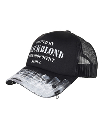 BLACK BLOND（ブラック ブロンド）の「ビビディスモークペインテッドワークショップトラッカーメッシュキャップ（ブラック）（キャップ）」