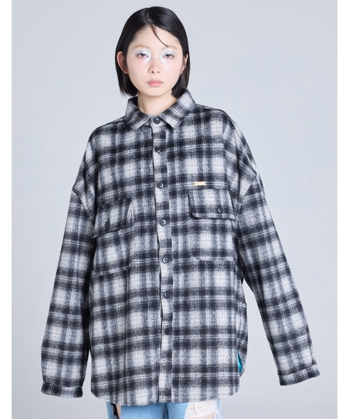Little sunny bite(リトルサニーバイト)の「《Little Sunny Bite》check jacket(シャツ/ブラウス・レディース・ブルー/ブラック・SMALL)」の1枚目の写真