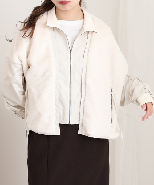 A.N.L（エーエヌエル　レーベル）の「A.N.L エコファー切替ブルゾン（ブルゾン・レディース・アイボリー/ブラック・38）」の18枚目の写真