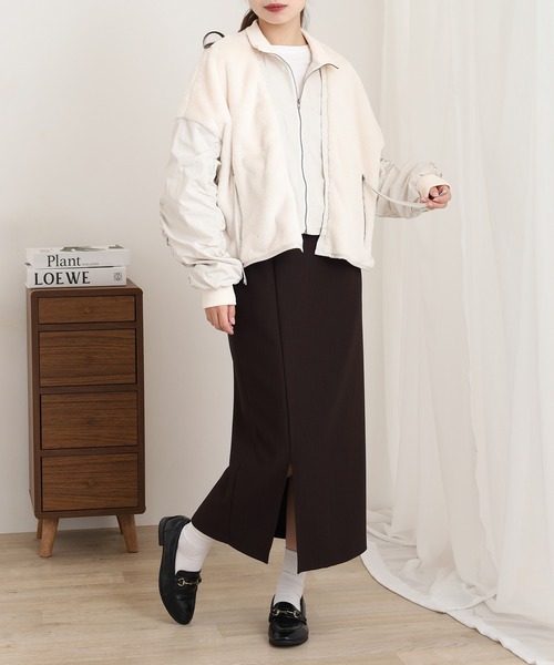 A.N.L（エーエヌエル　レーベル）の「A.N.L エコファー切替ブルゾン（ブルゾン・レディース・アイボリー/ブラック・38）」の17枚目の写真