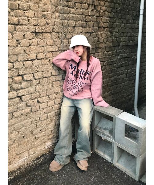WaiKei(ワイケイ)の「マルチーズアーカイブライングラフィックニットピンク(ニット/セーター・レディース・その他・2/1)」の18枚目の写真